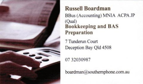 Russell Boardman Bookkeeping & BAS Preparation - Accountants Canberra 0